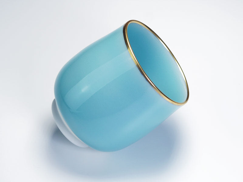 【有田焼】夫婦湯呑 砧青磁 本金彩 "空乃光"