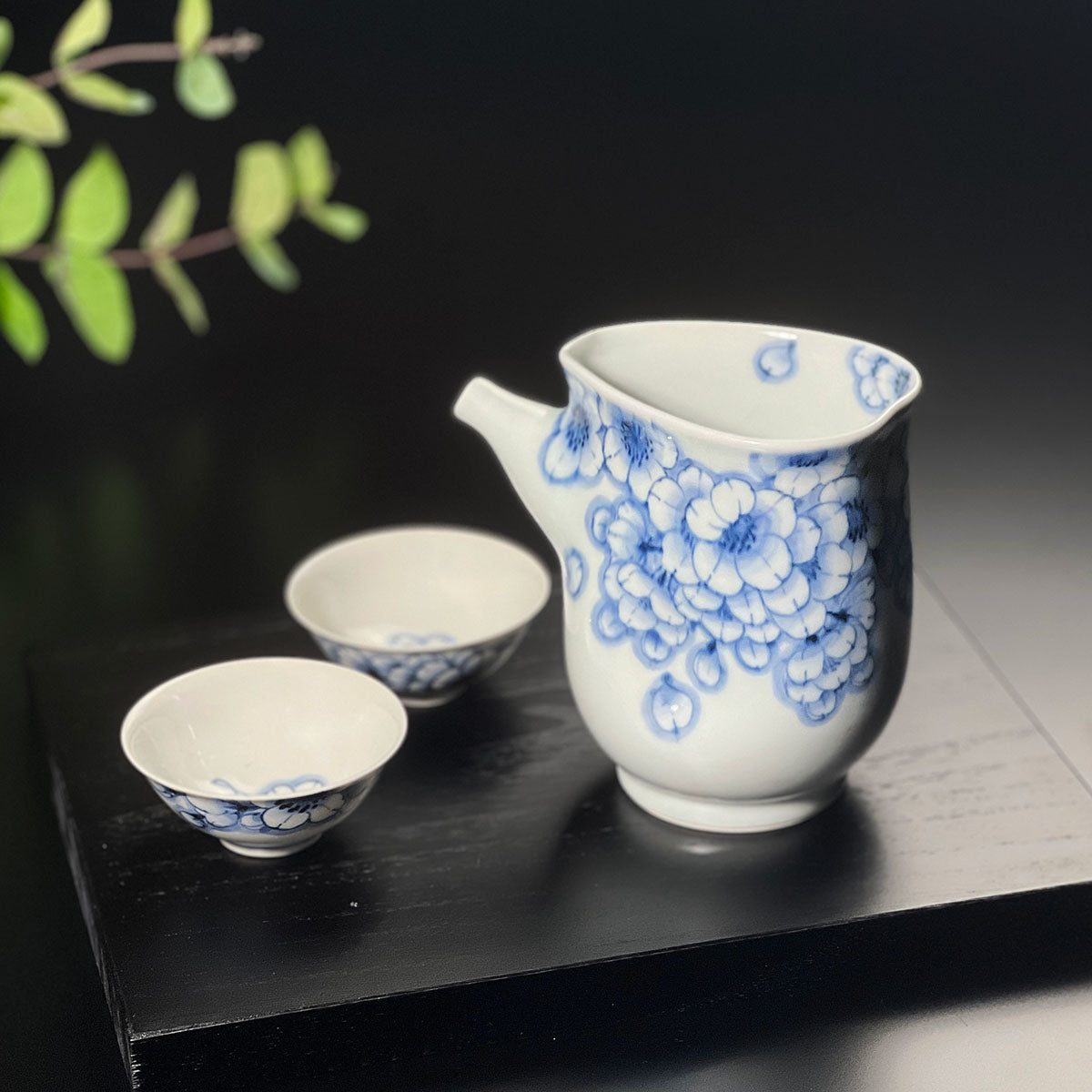 【有田焼】片口酒器セット 染付王冠桜