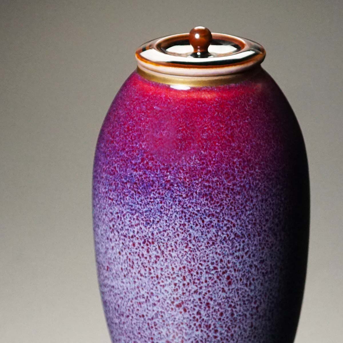 【有田焼】紫紅辰砂茶入