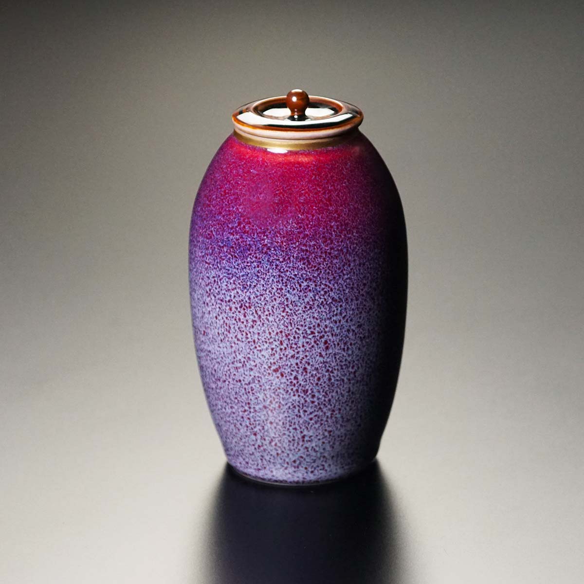 【有田焼】紫紅辰砂茶入