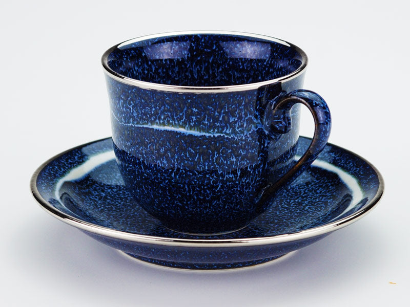 本プラチナで描く宇宙の稜線 コーヒーカップ 銀河本白金彩 "星天"