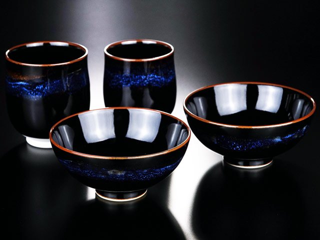 宇宙を照らす明星の器 有田焼睦揃(夫婦茶碗セット) ”青き明星”