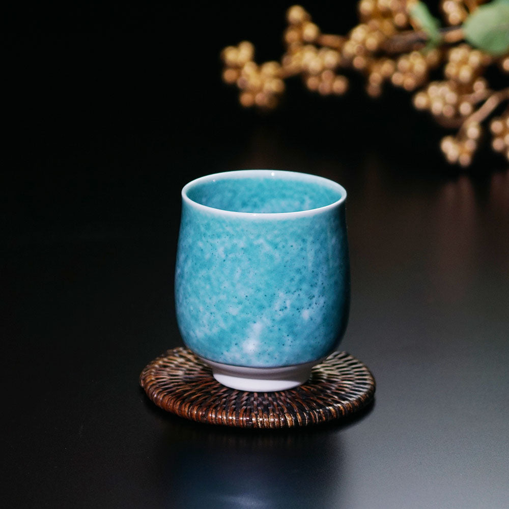 エメラルド婚に人気のギフト 有田焼ペア湯呑 翡翠鈞窯