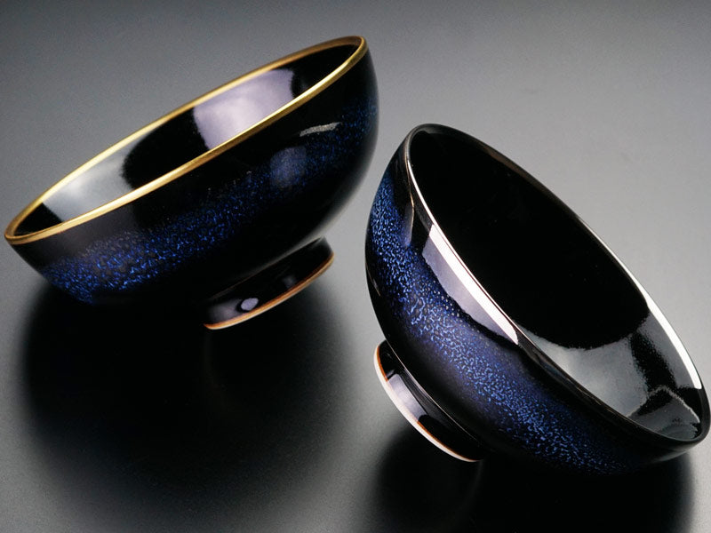 本金・白金の永久なる輝き【有田焼】夫婦茶碗 青き明星 陽光 月光