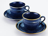 ペアコーヒーカップ 本金彩・本白金彩 "星天"