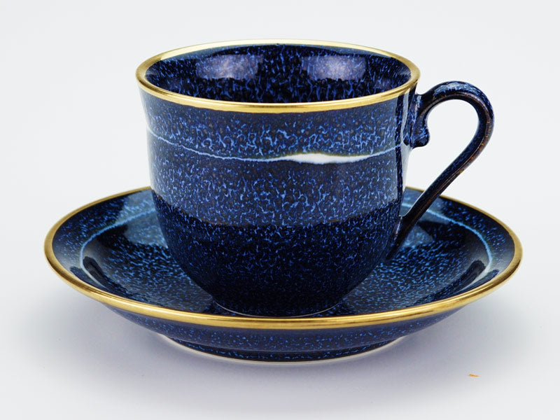 ペアコーヒーカップ 本金彩・本白金彩 "星天"