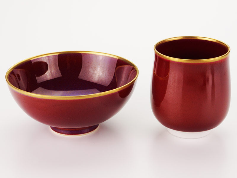 【有田焼】湯呑茶碗セット 燿変辰砂 "花乃光"