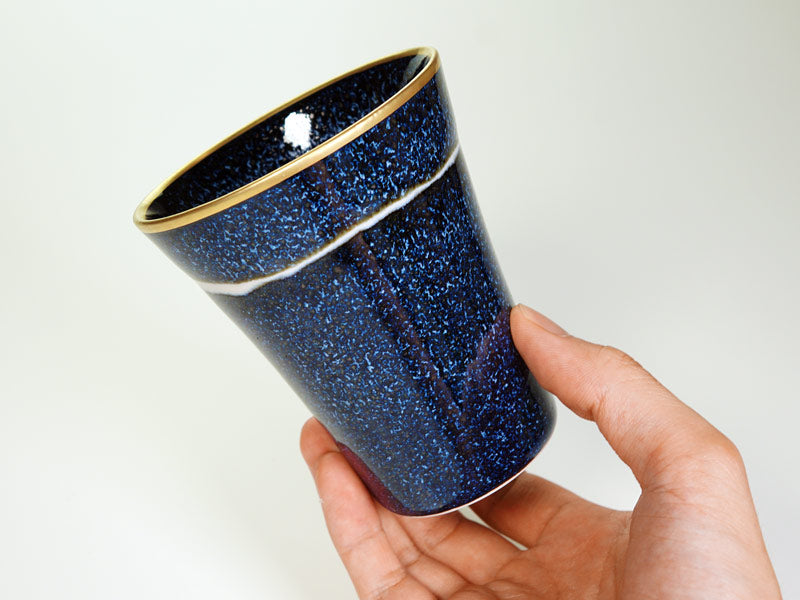 【新作】焼酎グラス 銀河本金彩 "星天"