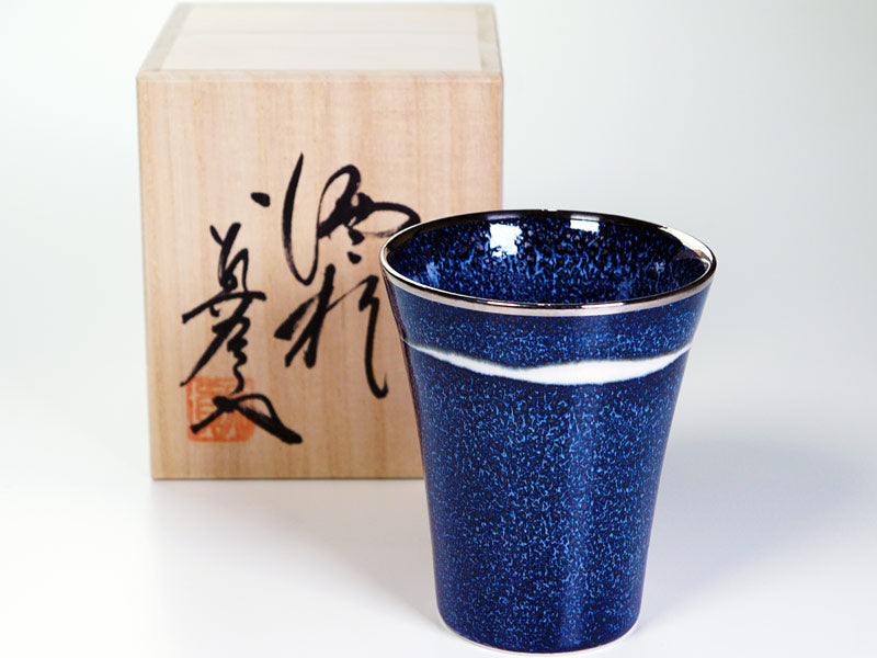 【新作】焼酎グラス 銀河本白金彩 "星天"