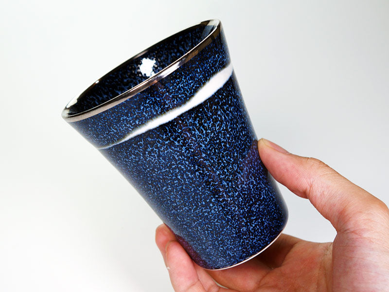 【新作】焼酎グラス 銀河本白金彩 "星天"