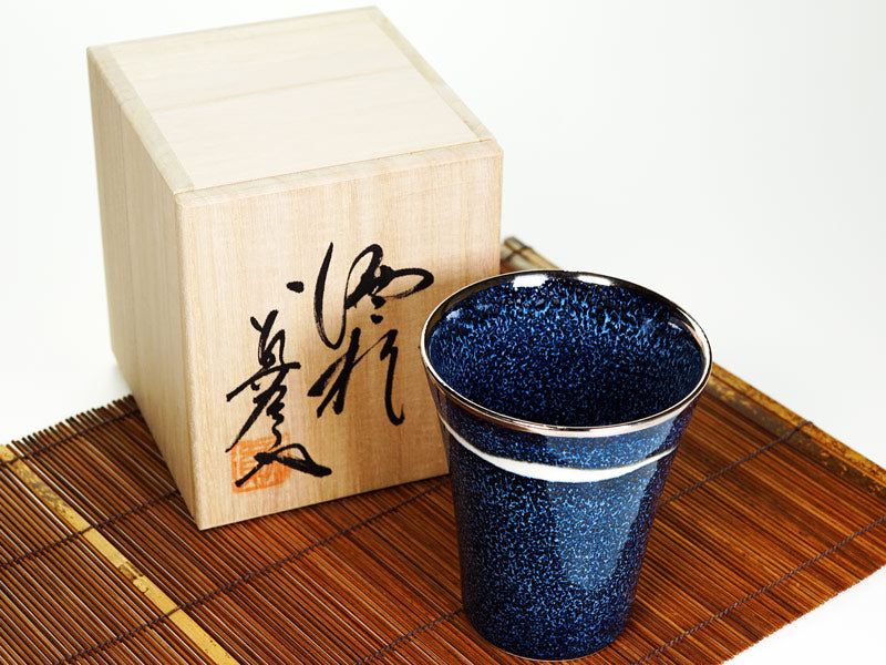 【新作】焼酎グラス 銀河本白金彩 "星天"