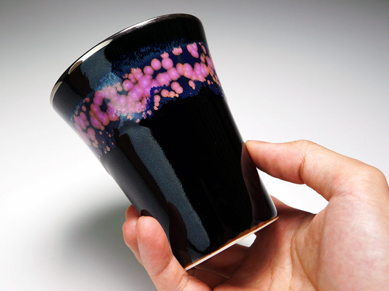 【有田焼】焼酎グラス 本白金彩 "明星桜"