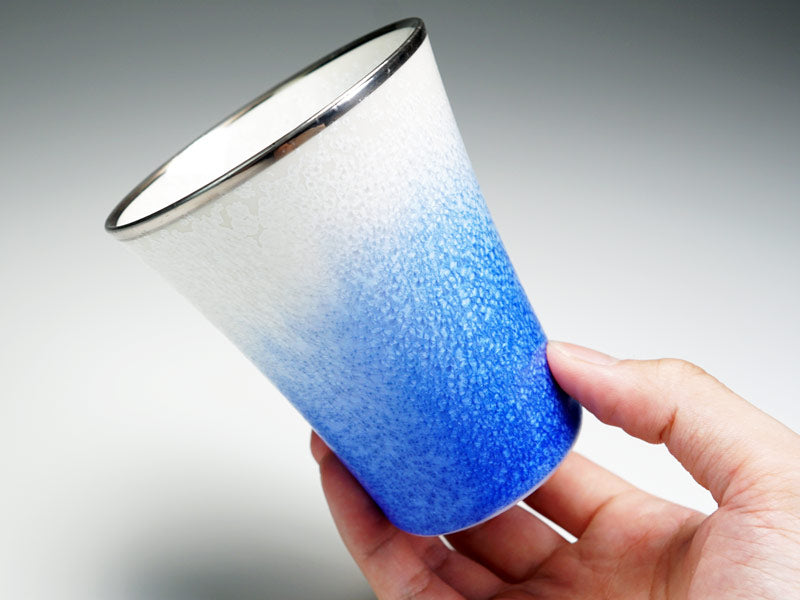 【有田焼】焼酎グラス 藍染水滴 "晴天"