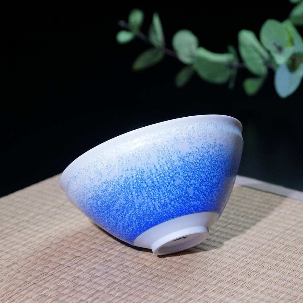 「ザワつく!金曜日出演作品」藍染水滴茶盌(馬場九洲夫作)