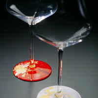 【紀州塗】ペアワイングラス 紅白金彩