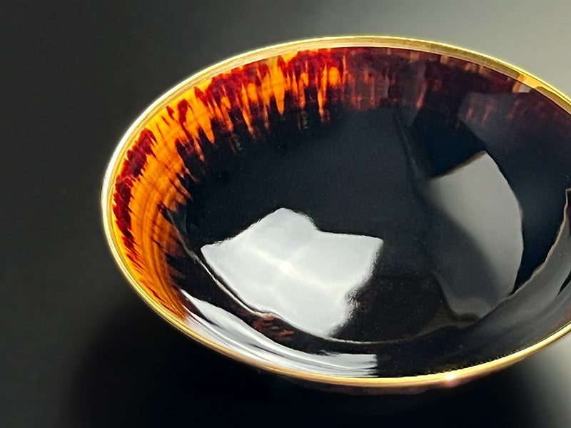 【有田焼】玳皮天目 本金彩平鉢