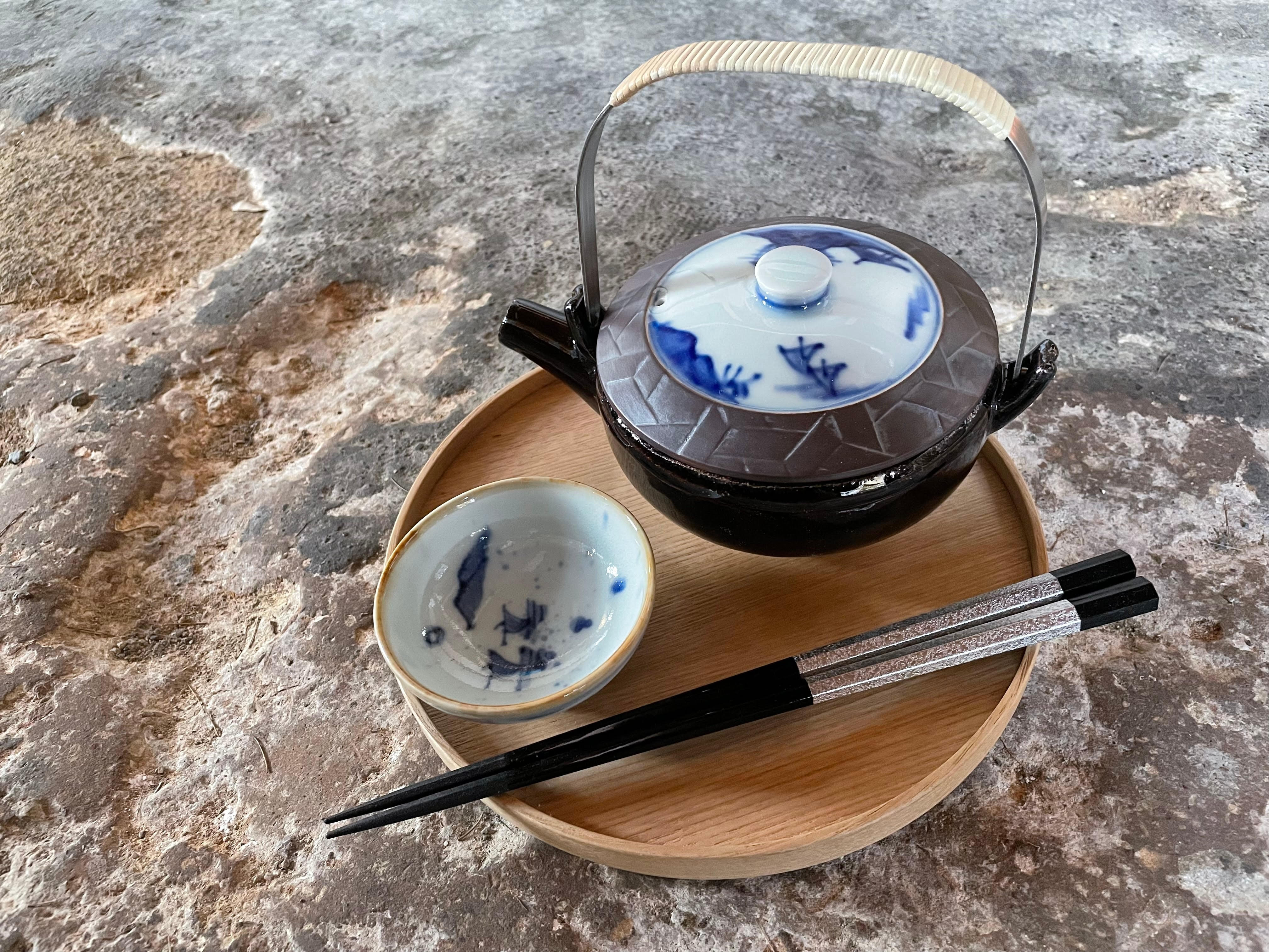 【特別注文・予約商品】有田焼 福泉窯 染付山水土瓶蒸し / 酒器(受注生産商品)