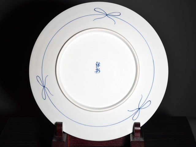 【有田焼】飾り絵皿(大)染錦白金彩兎図