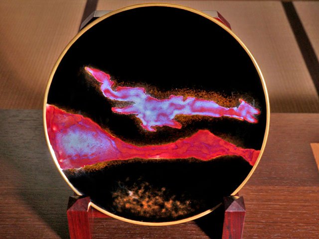 【有田焼】飾り絵皿(大)龍雲冨士