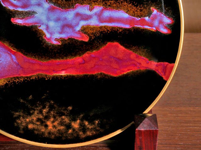 【有田焼】飾り絵皿(大)龍雲冨士