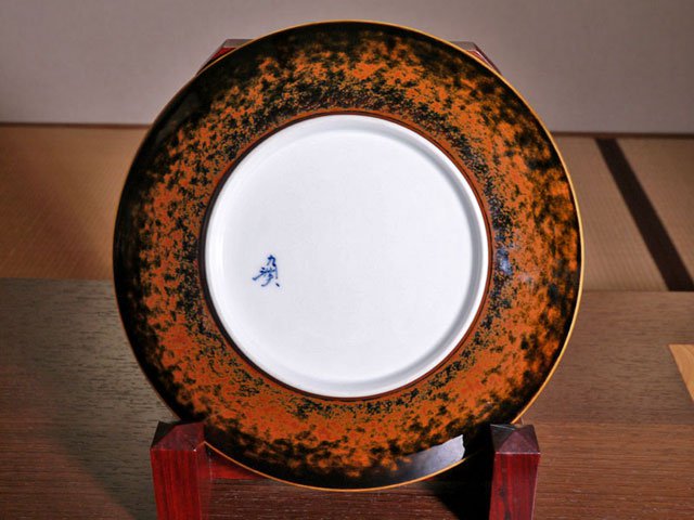 【有田焼】飾り絵皿(大)龍雲冨士