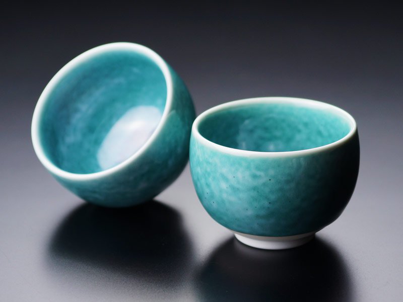 エメラルド婚式のお祝い 有田焼酒器セット 翡翠鈞窯