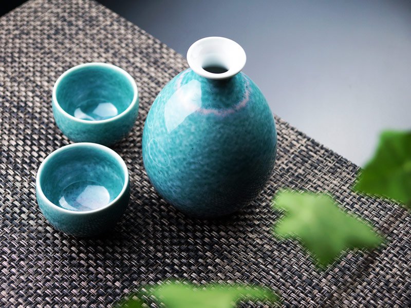 エメラルド婚式のお祝い 有田焼酒器セット 翡翠鈞窯