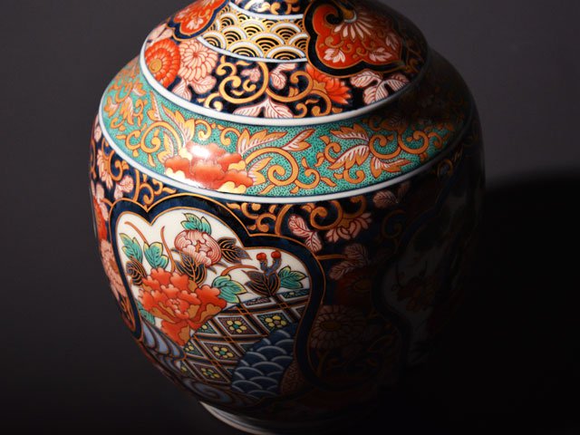 【献上手古伊万里焼】花瓶 染錦本金鶉図