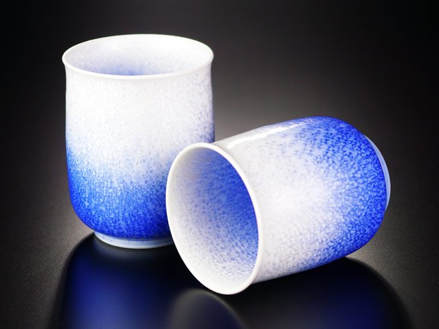 【有田焼】夫婦湯呑 藍染水滴