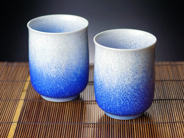 【有田焼】夫婦湯呑 藍染水滴