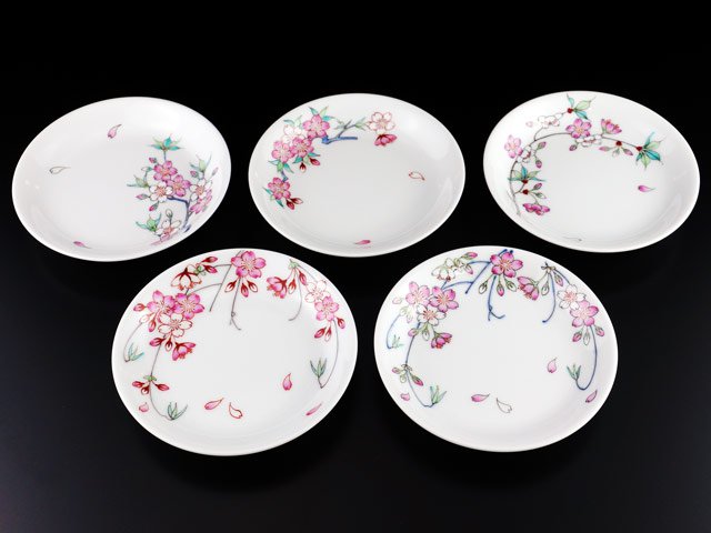 【有田焼】高級和食器 皿セット 色絵桜図