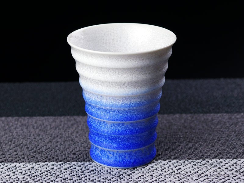 【有田焼】段付焼酎グラス 藍染水滴