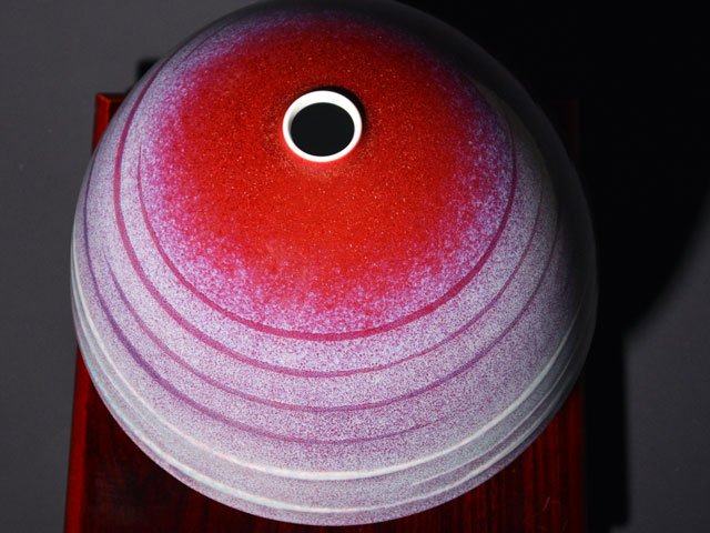 【有田焼】丸花瓶 朝霧