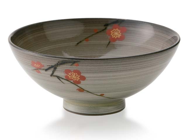 15代臥牛窯作 夫婦茶碗 紅梅白梅