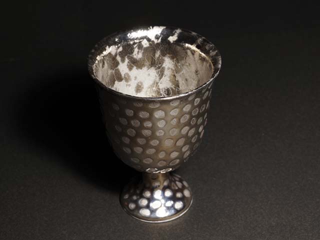 【有田焼】ワイングラス 染錦金彩・白金彩 富士山図