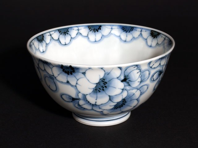 【有田焼】睦揃(夫婦茶碗セット) 染付王冠桜