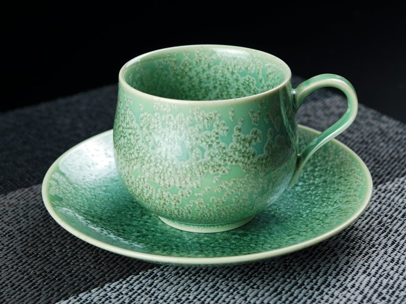 【有田焼】広口コーヒーカップ 鶯玉