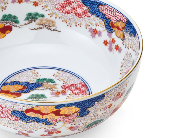 【有田焼】鉢 染錦金彩春秋図