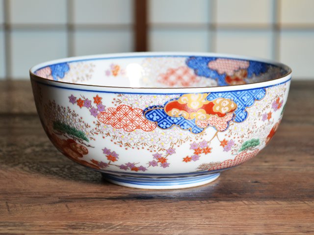 【有田焼】鉢 染錦金彩春秋図