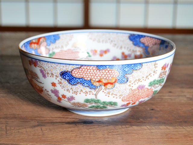 【有田焼】鉢 染錦金彩春秋図