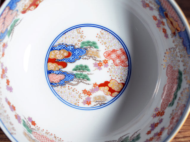 【有田焼】鉢 染錦金彩春秋図