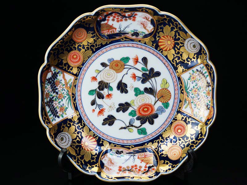 【有田焼】大皿 染錦金彩琳派図