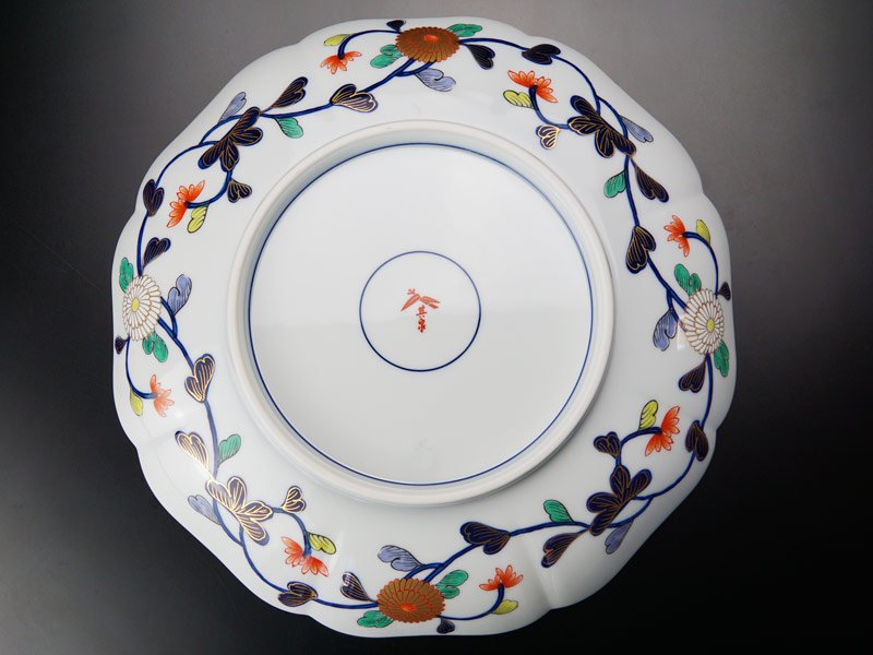 【有田焼】大皿 染錦金彩琳派図