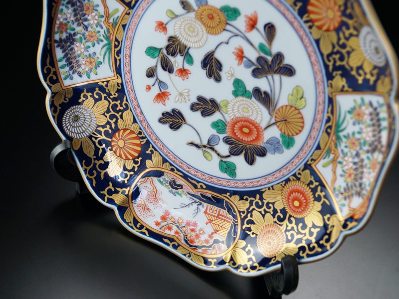 【有田焼】大皿 染錦金彩琳派図