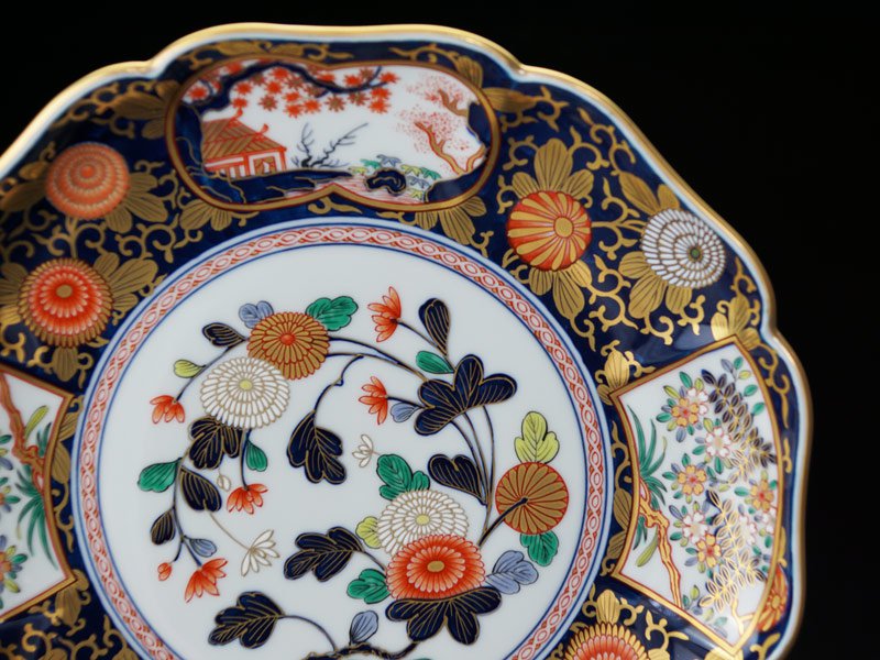 【有田焼】大皿 染錦金彩琳派図