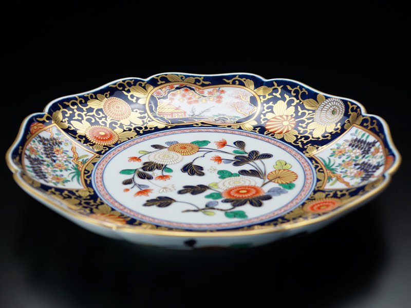【有田焼】大皿 染錦金彩琳派図