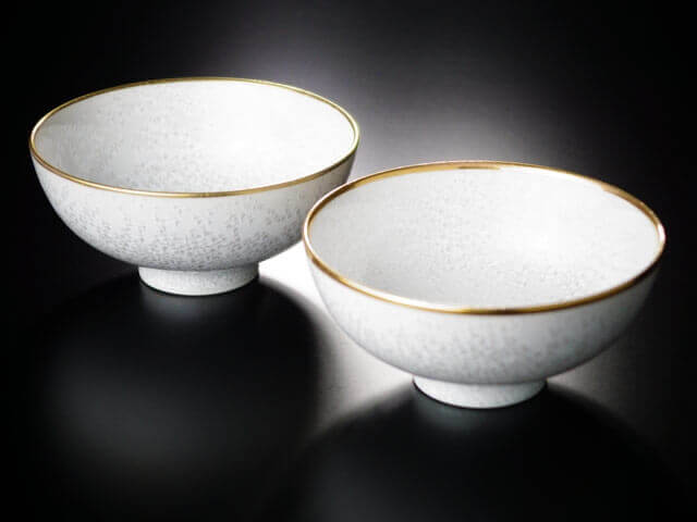 【有田焼】夫婦茶碗 白天目本金彩