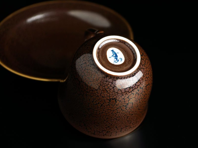 【有田焼】広口コーヒーカップ 龍鱗天目本金彩