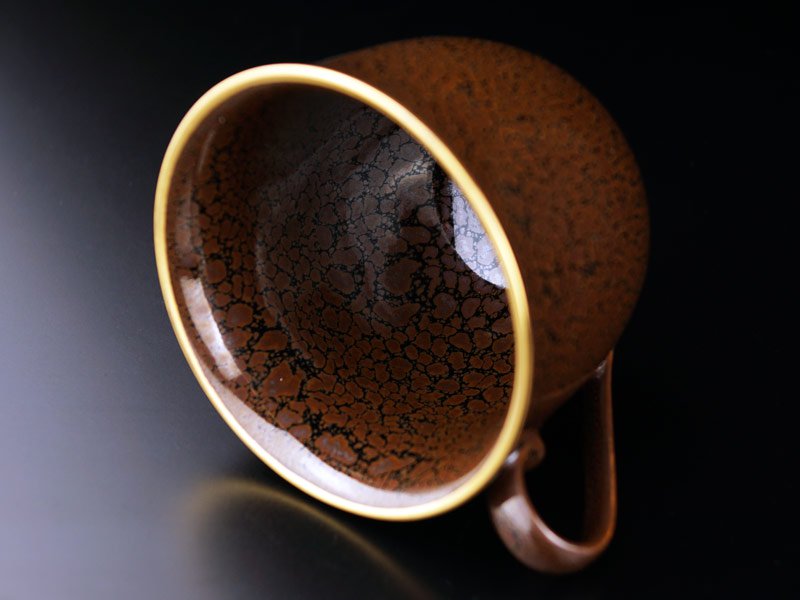 【有田焼】広口コーヒーカップ 龍鱗天目本金彩