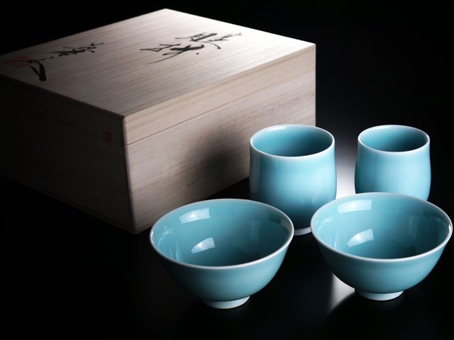 【有田焼】睦揃(夫婦茶碗セット) 砧青磁